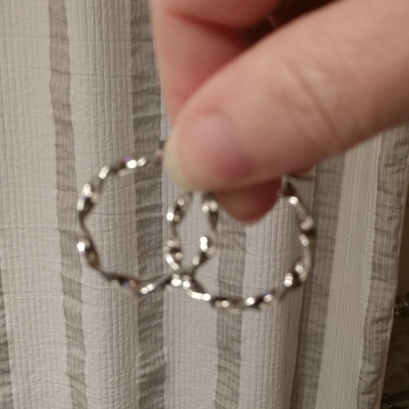 Nine West silver twisted hoop earrings - Picture 3 of 3